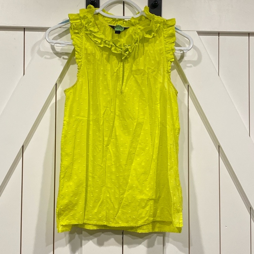 JCrew ruffle neck sleeveless top